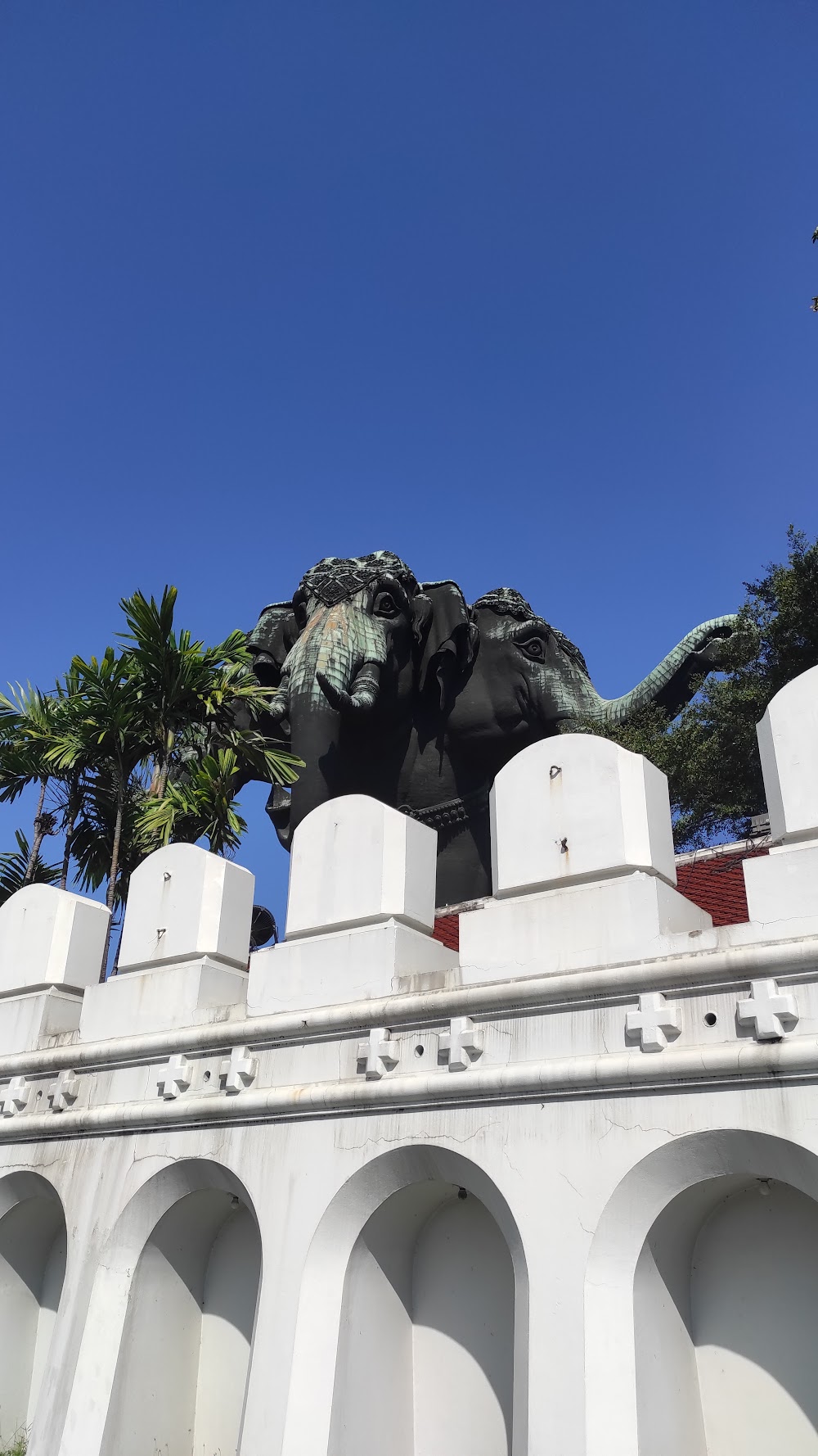 Three-Headed Elephant Statue